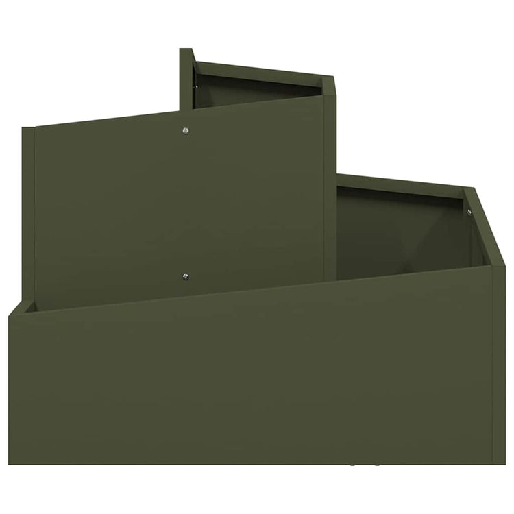 Vidaxl plantenbak olijfgroen 60 x 60 x 50 cm koudgewalst staal