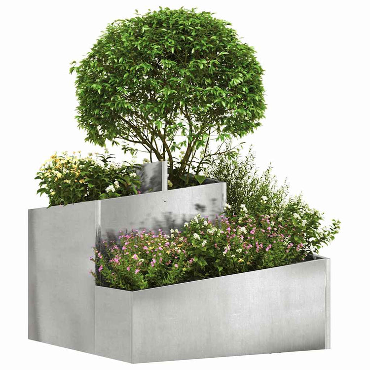 Vidaxl plantenbak zilver 60 x 60 x 50 cm roestvrij staal