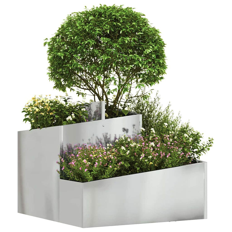 Vidaxl plantenbak zilver 60 x 60 x 50 cm gegalvaniseerd staal
