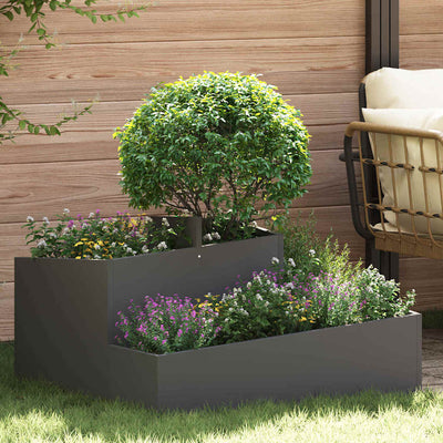 Vidaxl plantenbak zwart 80 x 80 x 50 cm koudgewalst staal