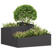 Vidaxl plantenbak zwart 80 x 80 x 50 cm koudgewalst staal - afbeelding 3