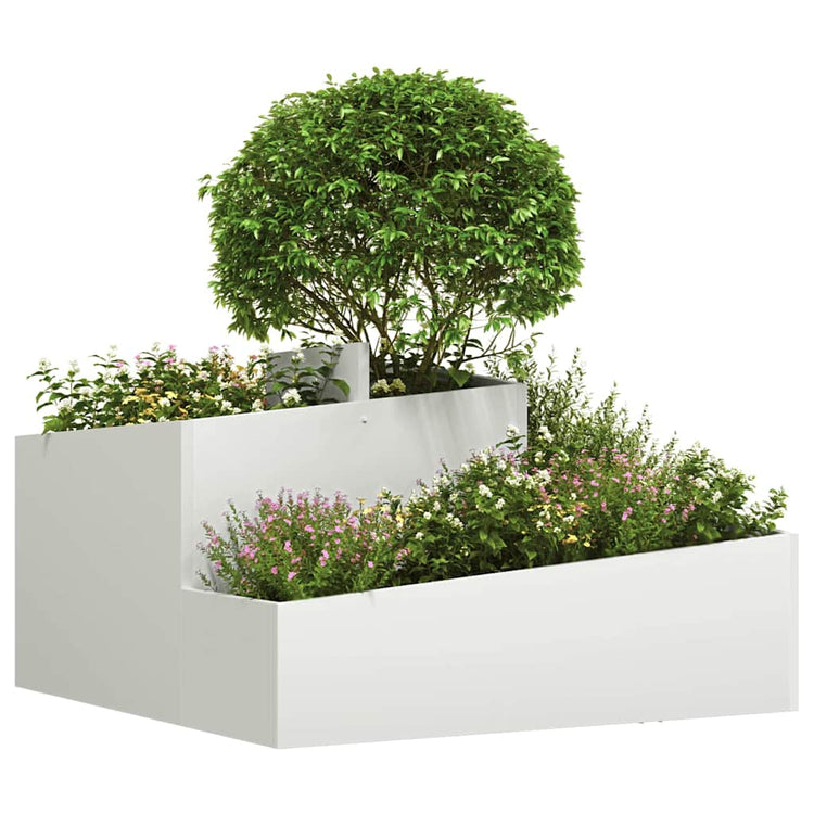 Vidaxl plantenbak wit 80 x 80 x 50 cm koudgewalst staal