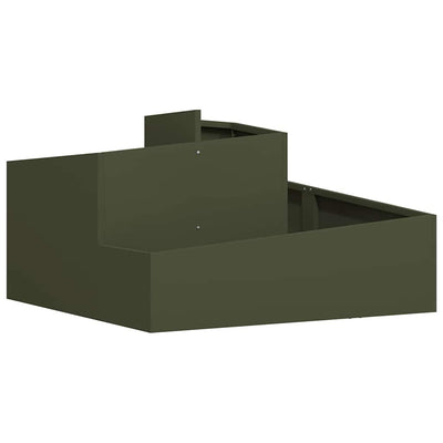 Vidaxl plantenbak olijfgroen 80 x 80 x 50 cm koudgewalst staal