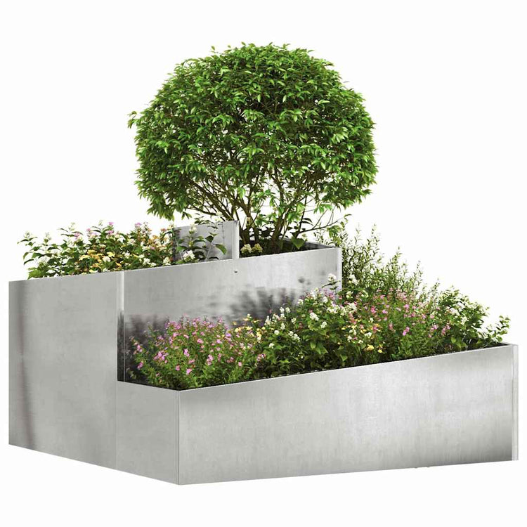 Vidaxl plantenbak zilver 80 x 80 x 50 cm roestvrij staal