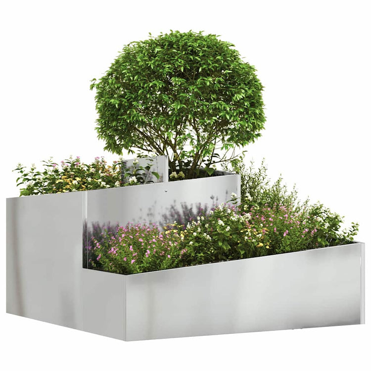 Vidaxl plantenbak zilver 80 x 80 x 50 cm gegalvaniseerd staal