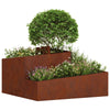 Vidaxl tuin bloempot bruin 80 x 80 x 50 cm cortenstaal