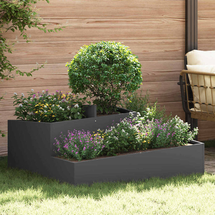 Vidaxl plantenbak zwart 100 x 100 x 50 cm koudgewalst staal