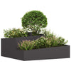 Vidaxl tuin bloempot zwart 100 x 100 x 50 cm koudgewalst staal