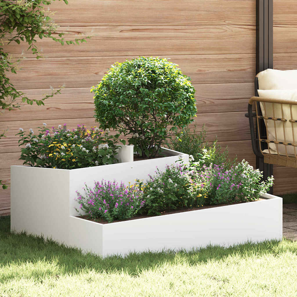 Vidaxl plantenbak wit 100 x 100 x 50 cm koudgewalst staal