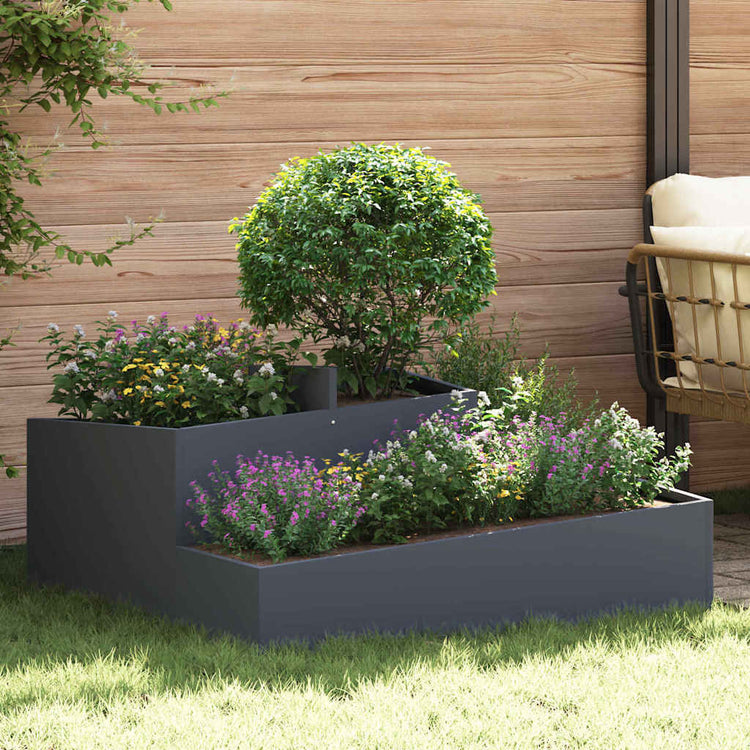 Vidaxl plantenbak antraciet 100 x 100 x 50 cm koudgewalst staal
