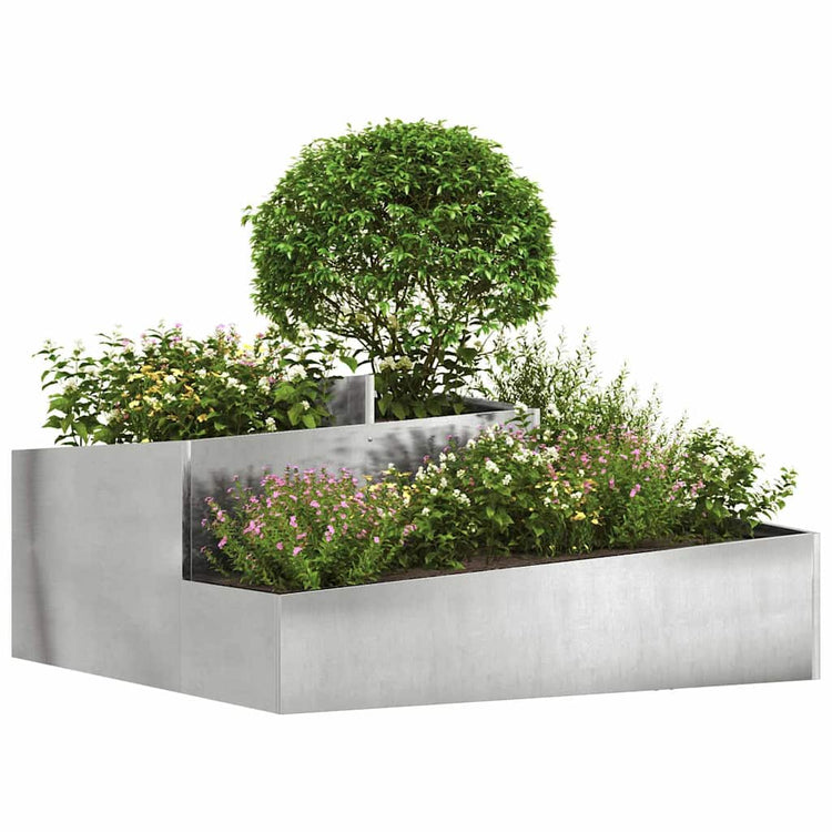 Vidaxl plantenbak zilver 100 x 100 x 50 cm roestvrij staal