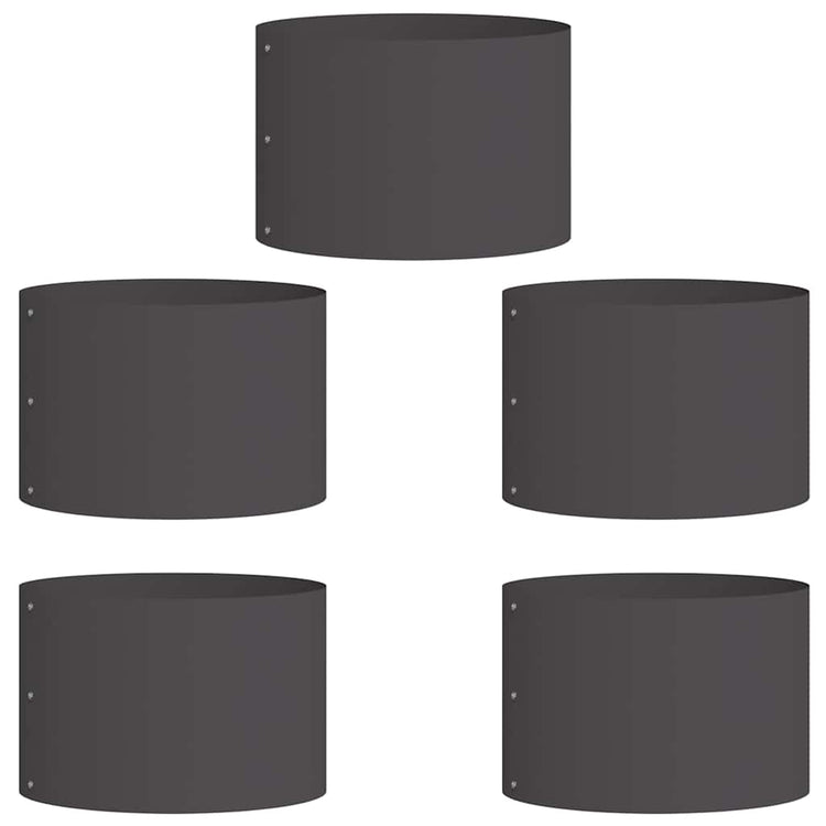 Vidaxl plantenring 5 pcs zwart 30 x 30 x 20 cm koudgewalst staal