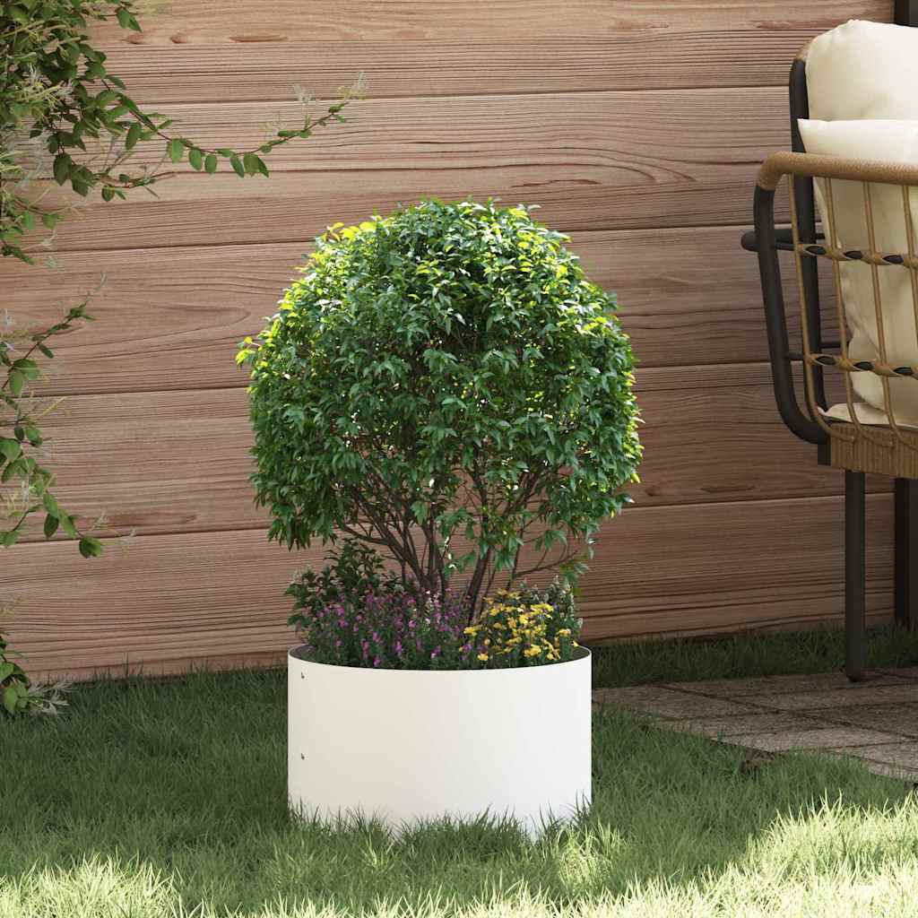 Vidaxl plantenring 5 pcs wit 30 x 30 x 20 cm koudgewalst staal