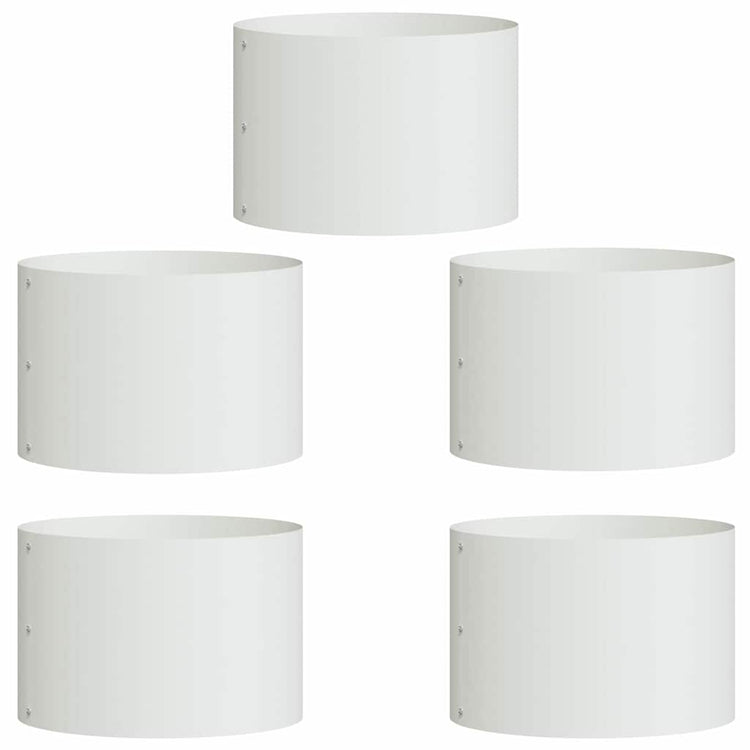 Vidaxl plantenring 5 pcs wit 30 x 30 x 20 cm koudgewalst staal