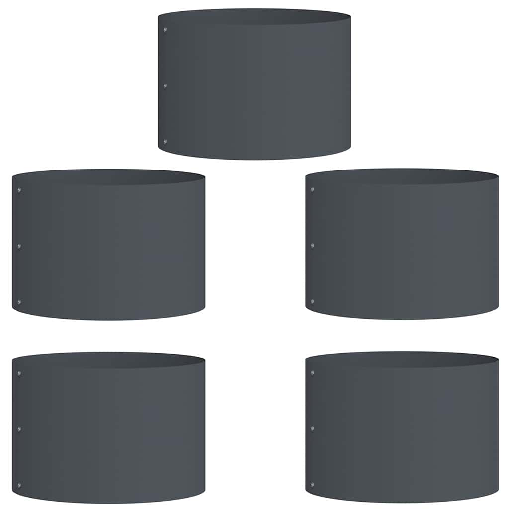 Vidaxl plantenring 5 pcs antraciet 30 x 30 x 20 cm koudgewalst staal