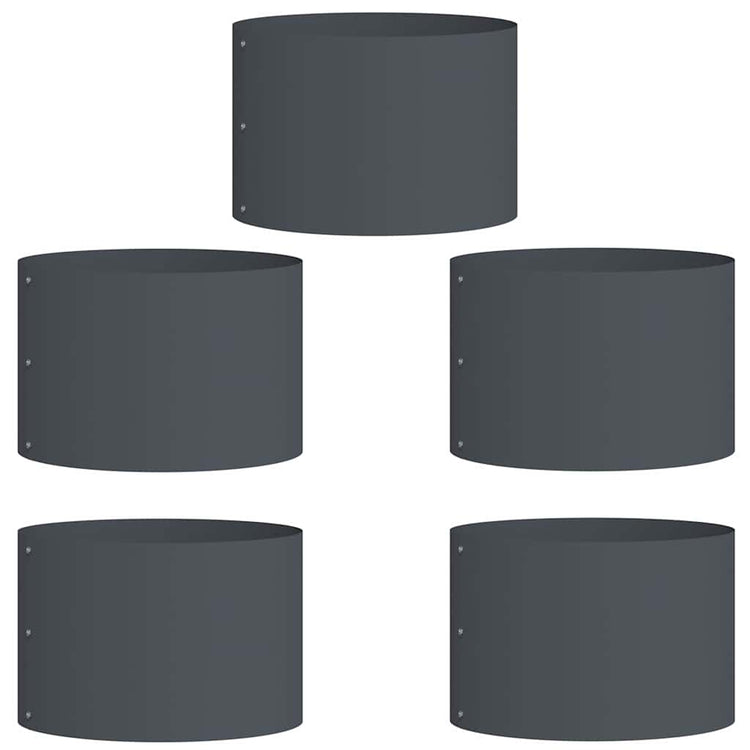 Vidaxl plantenring 5 pcs antraciet 30 x 30 x 20 cm koudgewalst staal