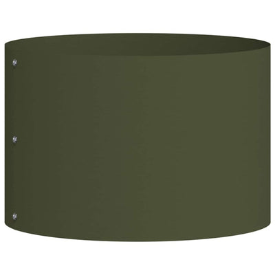 Vidaxl plantenring olijf groen 30 x 30 x 20 cm koudgewalst staal