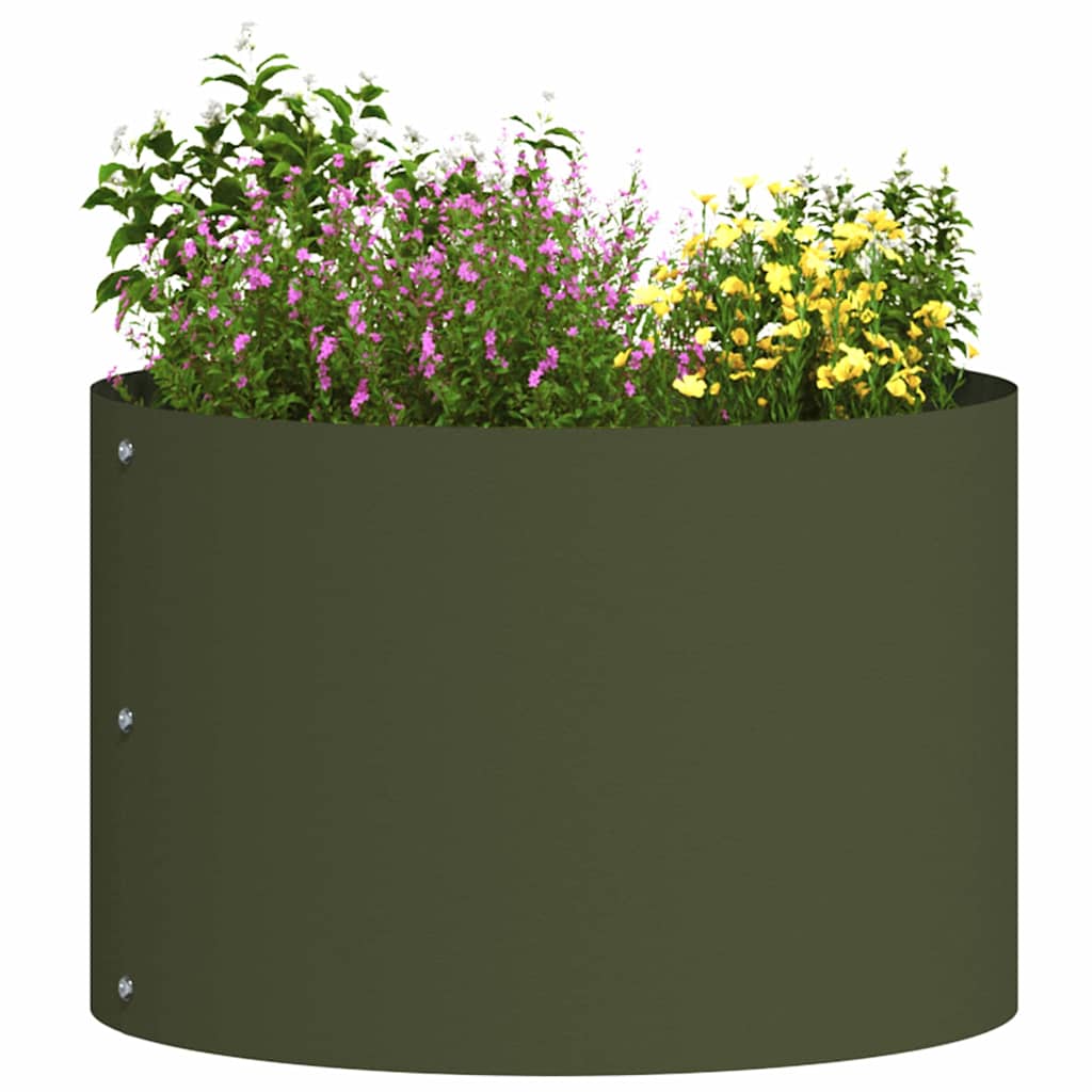 Vidaxl plantenring 5 pcs olijf groen 30 x 30 x 20 cm koudgewalst staal