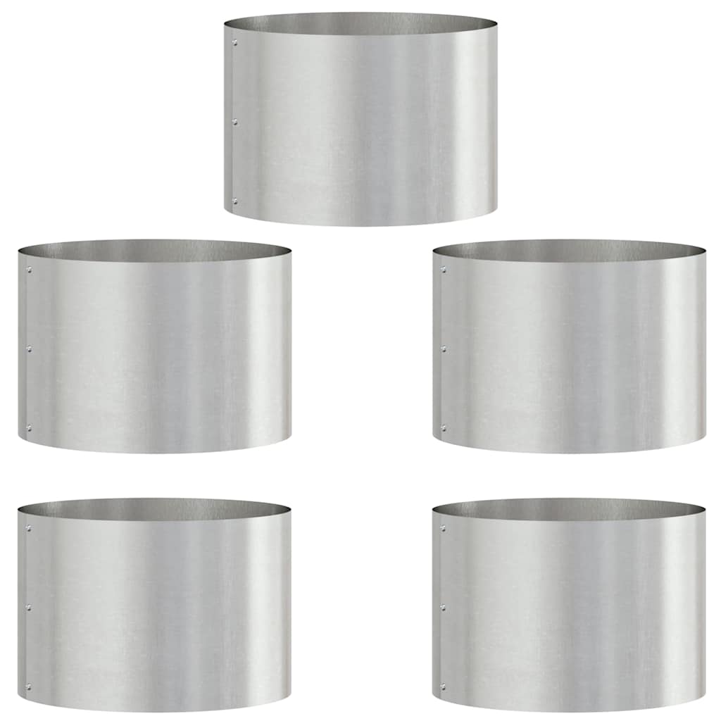 Vidaxl plantenring 5 pcs zilver 30 x 30 x 20 cm roestvrij staal