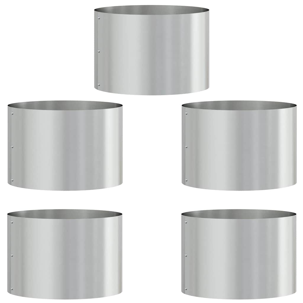 Vidaxl plantenring 5 pcs zilver 30 x 30 x 20 cm gegalvaniseerd staal