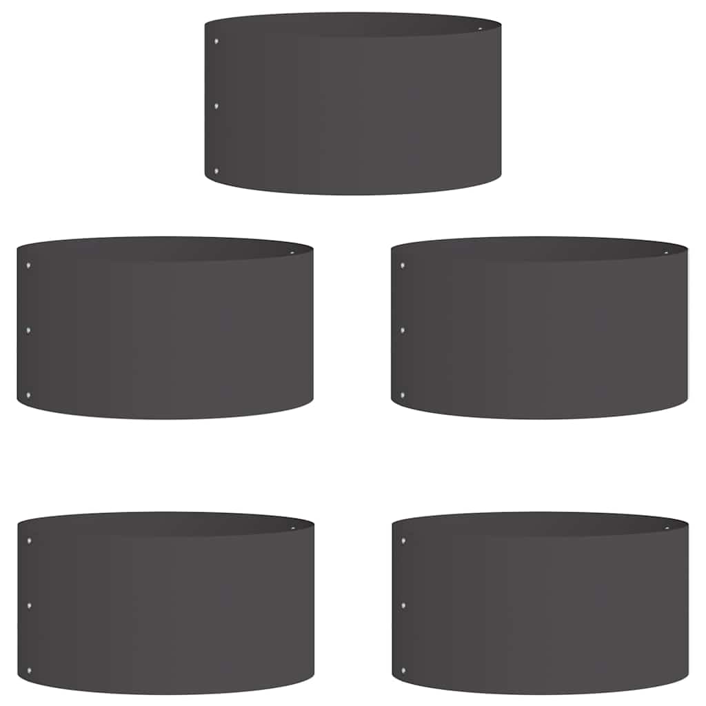 Vidaxl plantenring 5 pcs zwart 40 x 40 x 20 cm koudgewalst staal