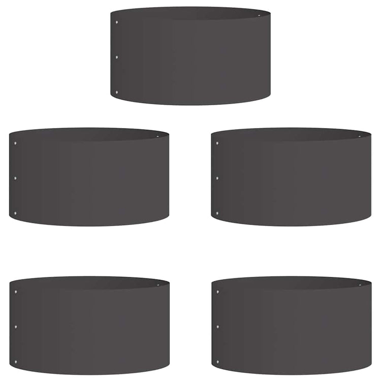 Vidaxl plantenring 5 pcs zwart 40 x 40 x 20 cm koudgewalst staal
