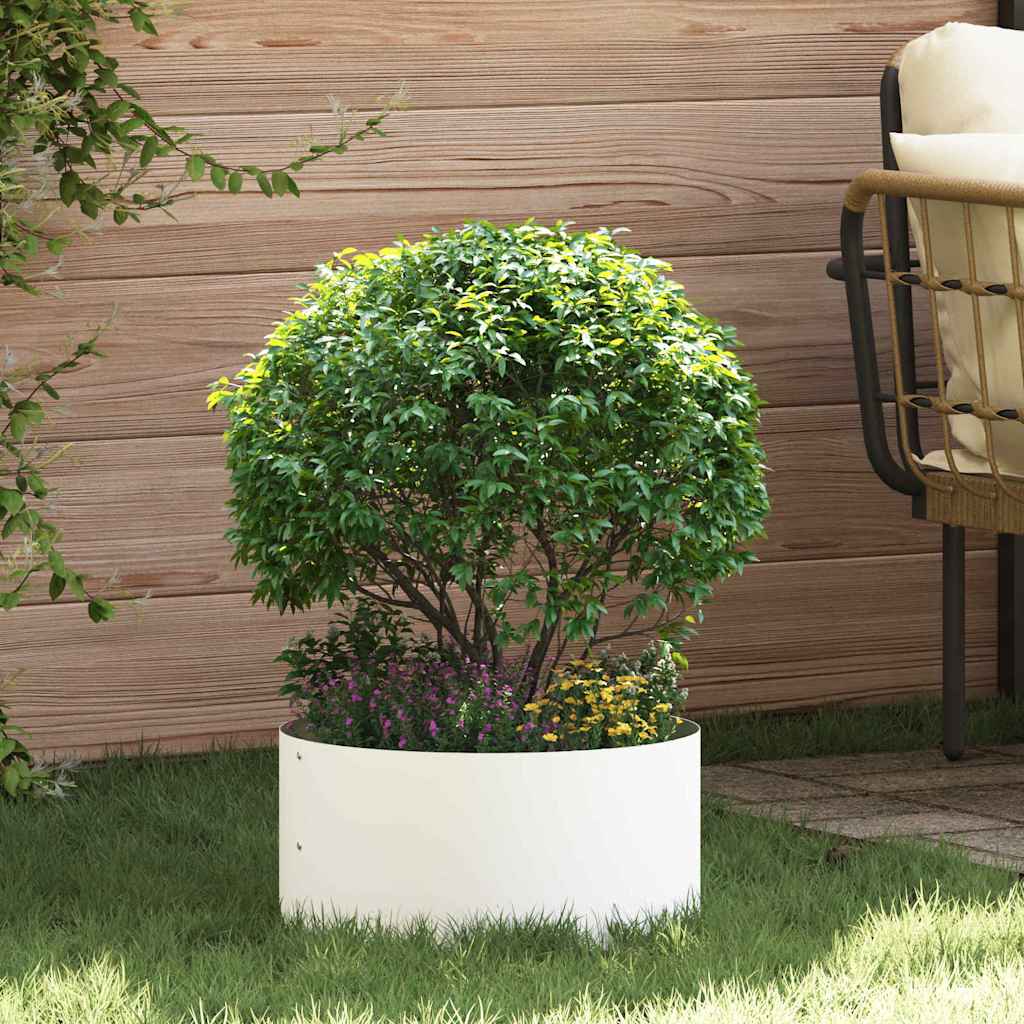 Vidaxl plantenring 5 st wit 40 x 40 x 20 cm koudgewalst staal