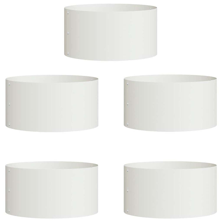 Vidaxl plantenring 5 st wit 40 x 40 x 20 cm koudgewalst staal