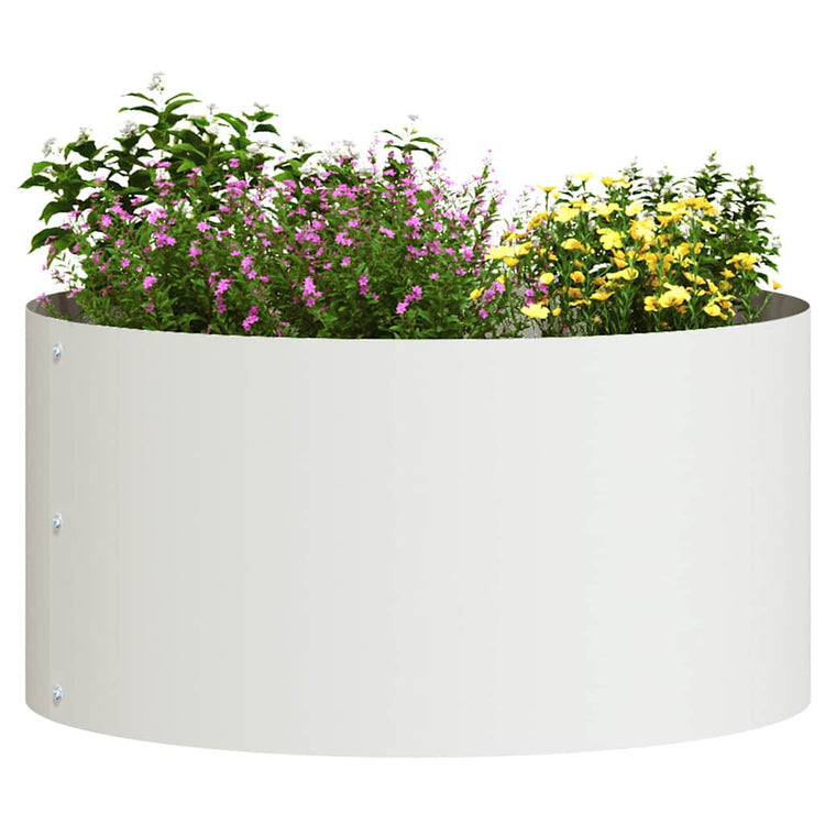 Vidaxl plantenring 5 st wit 40 x 40 x 20 cm koudgewalst staal