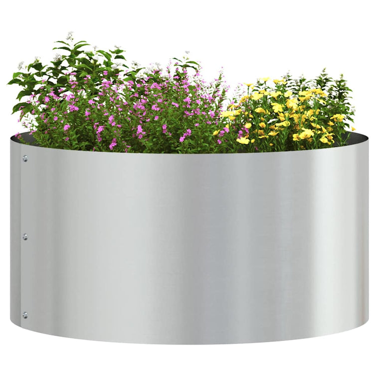Vidaxl plantenring zilver 40 x 40 x 20 cm gegalvaniseerd staal
