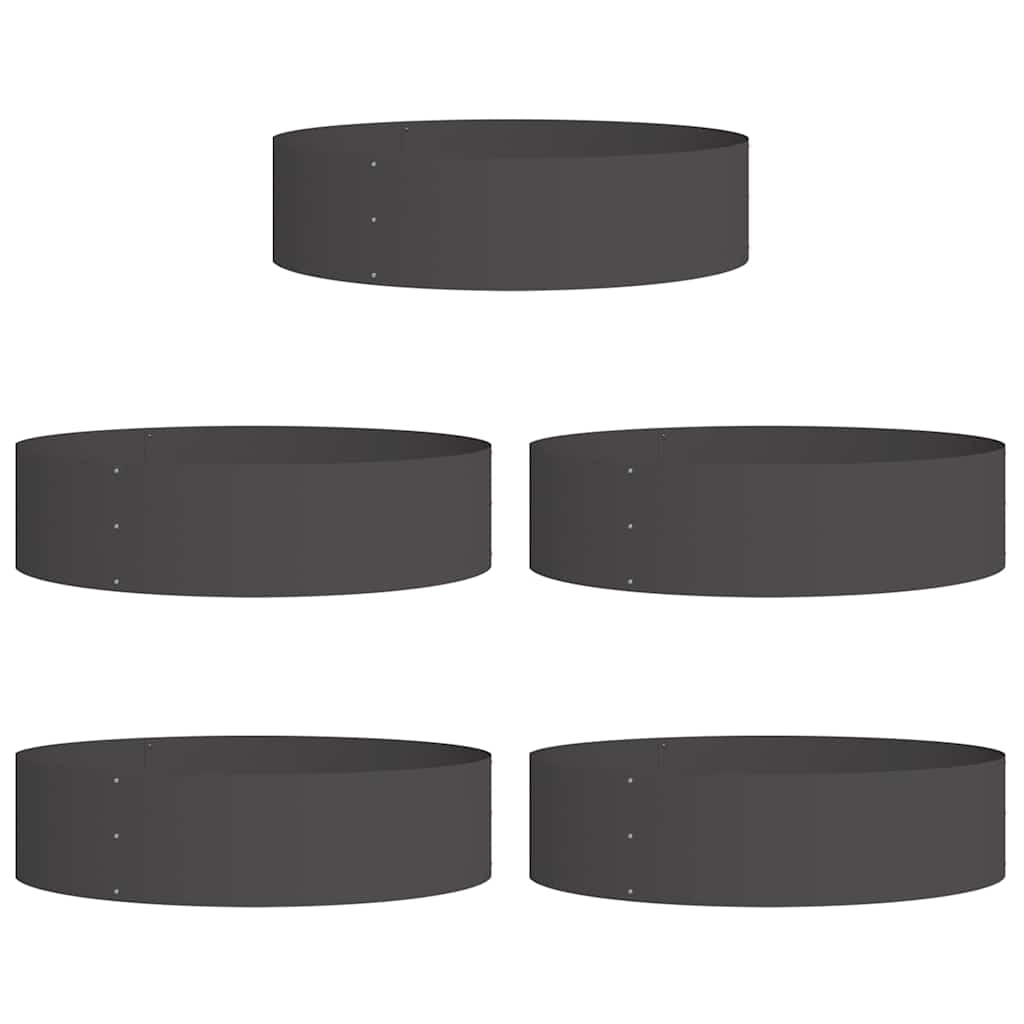 Vidaxl plantenring 5 pcs zwart 80 x 80 x 20 cm koudgewalst staal
