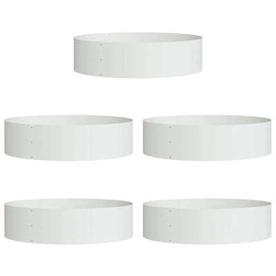 Vidaxl plantenring 5 st wit 80 x 80 x 20 cm koudgewalst staal