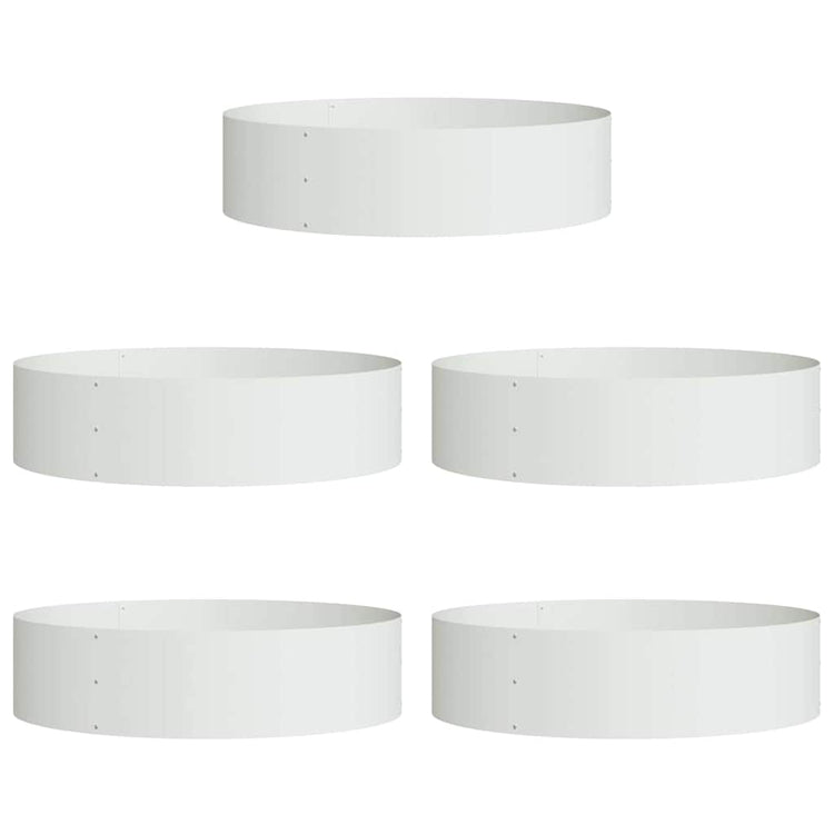 Vidaxl plantenring 5 st wit 80 x 80 x 20 cm koudgewalst staal