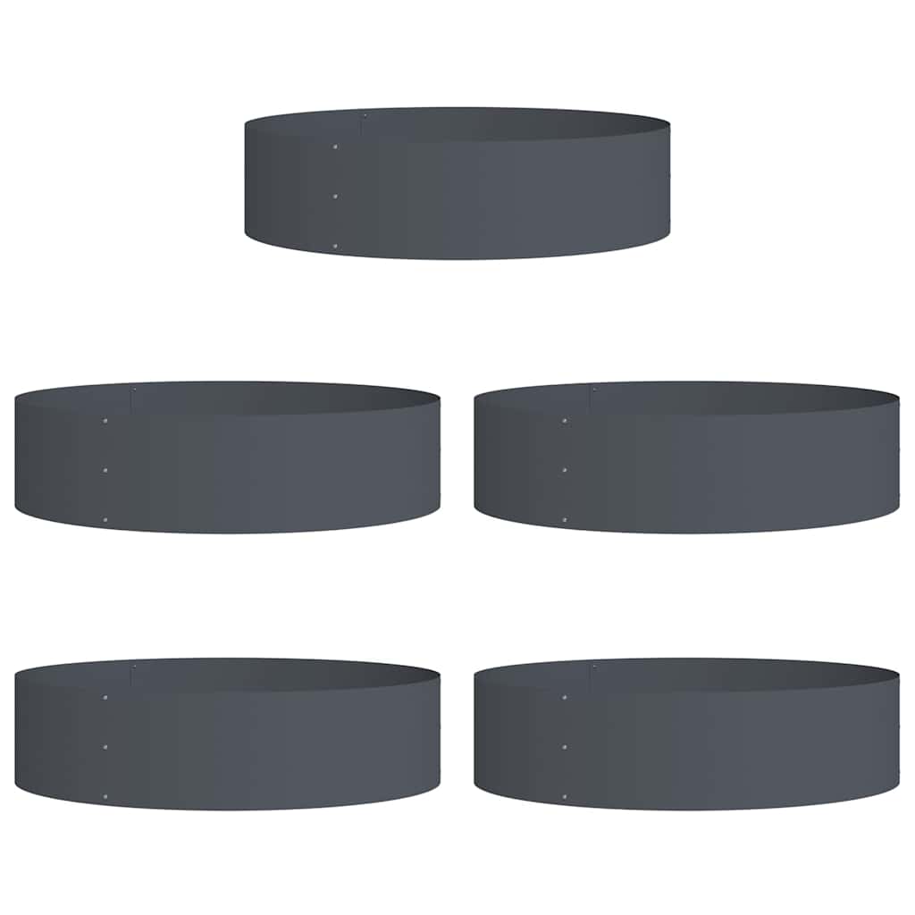 Vidaxl plantenring 5 pcs antraciet 80 x 80 x 20 cm koudgewalst staal