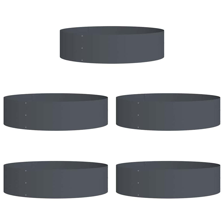 Vidaxl plantenring 5 pcs antraciet 80 x 80 x 20 cm koudgewalst staal