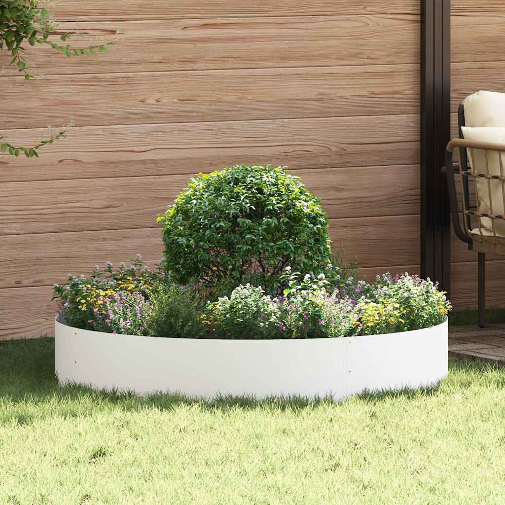 Vidaxl plantenring 5 st wit 120 x 120 x 20 cm koudgewalst staal