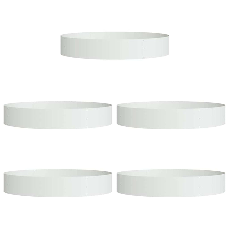 Vidaxl plantenring 5 st wit 120 x 120 x 20 cm koudgewalst staal