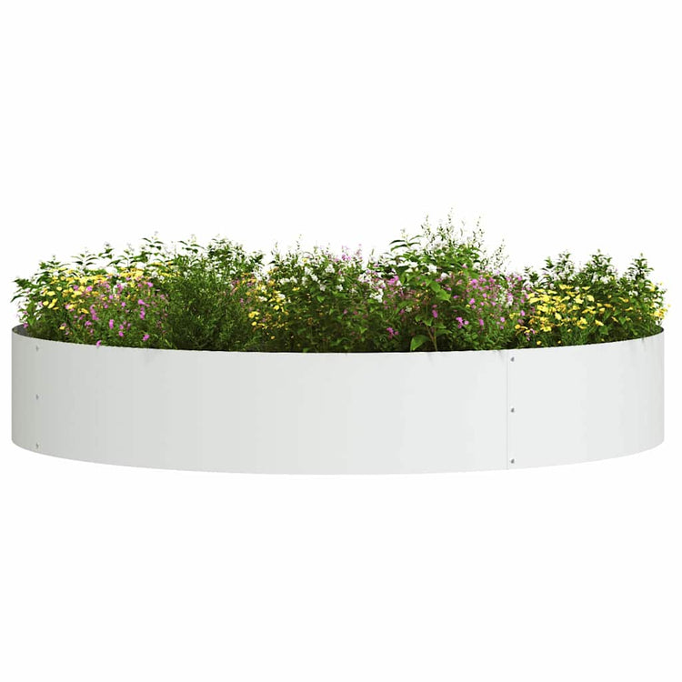 Vidaxl plantenring 5 st wit 120 x 120 x 20 cm koudgewalst staal