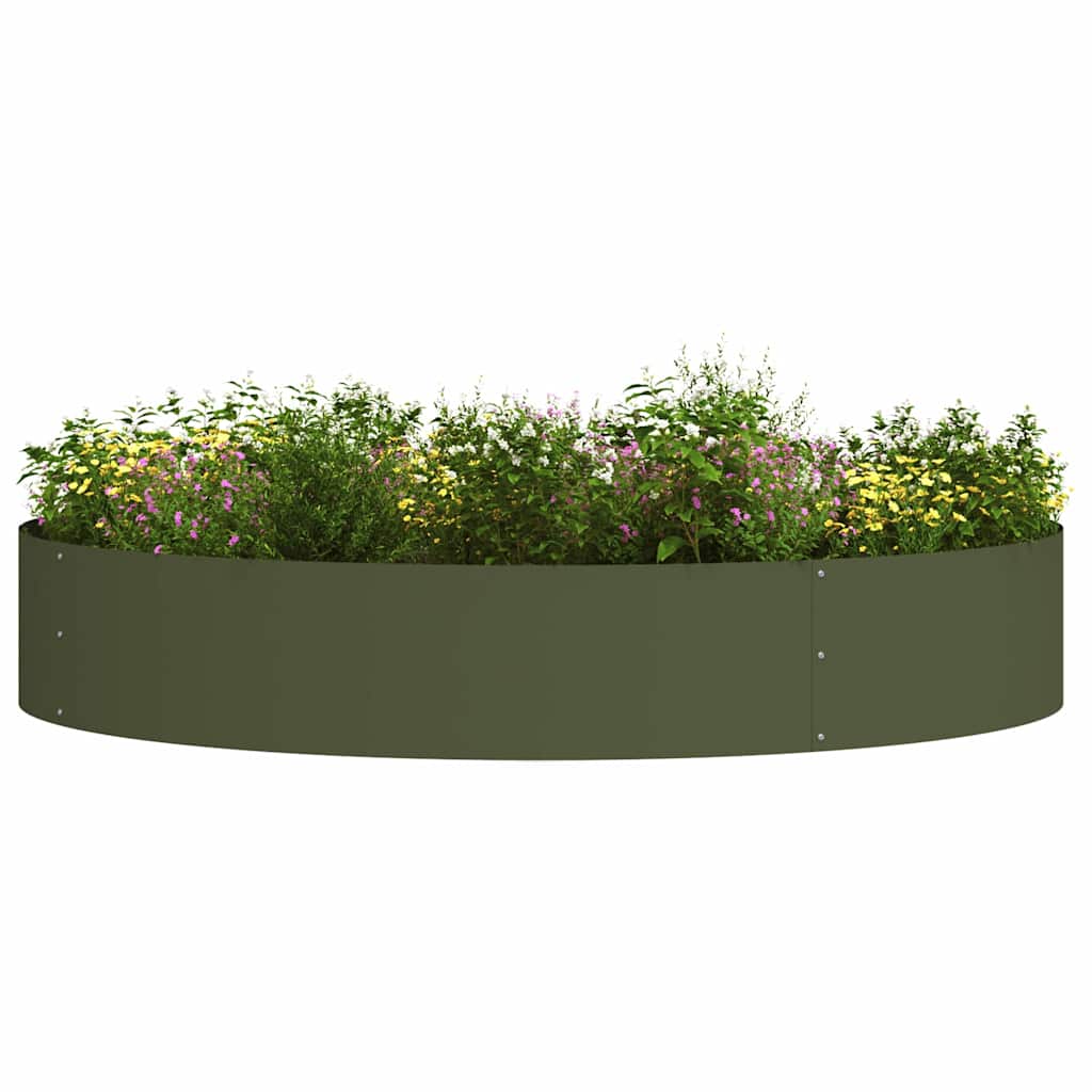 Vidaxl plantenring olijf groen 120 x 120 x 20 cm koudgewalst staal