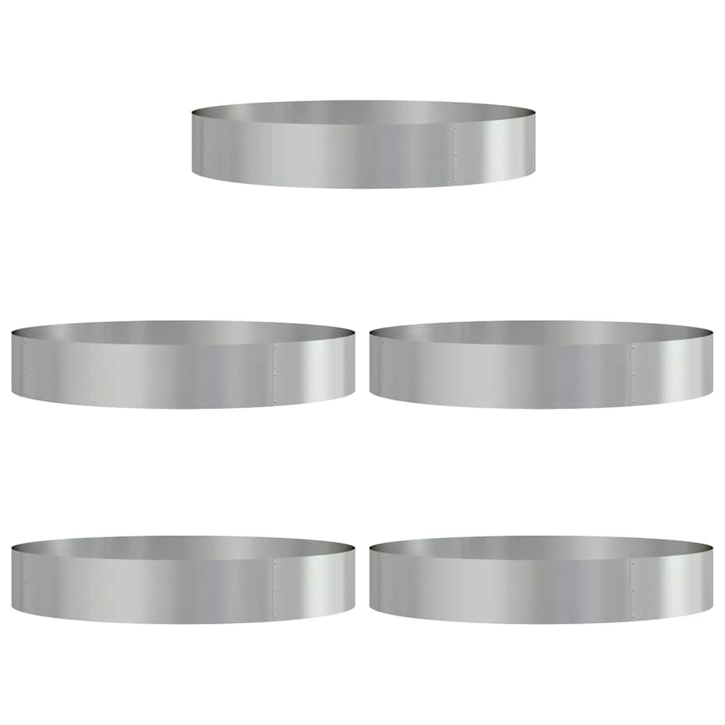 Vidaxl plantenring 5 pcs zilver 120 x 120 x 20 cm gegalvaniseerd staal