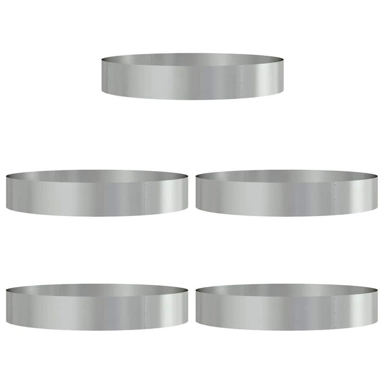 Vidaxl plantenring 5 pcs zilver 120 x 120 x 20 cm gegalvaniseerd staal