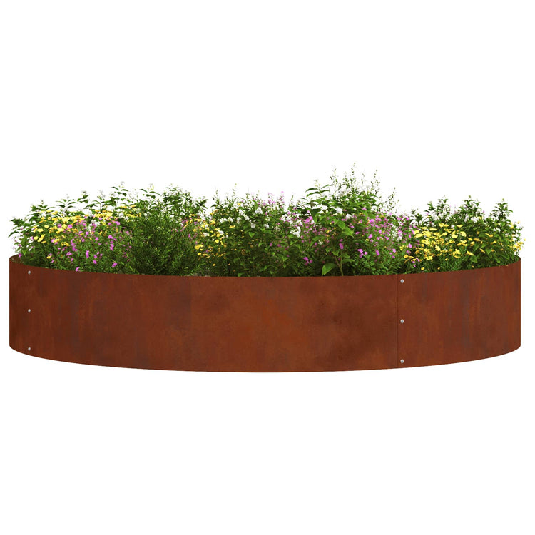 Vidaxl plantenring roestig 120 x 120 x 20 cm weervast staal