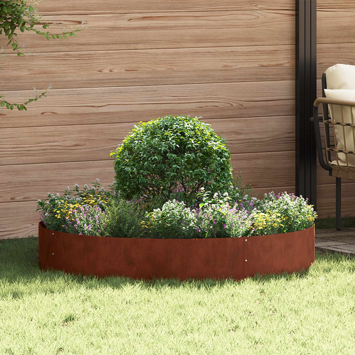 Vidaxl plantenring 5 st roestig 120 x 120 x 20 cm weervast staal