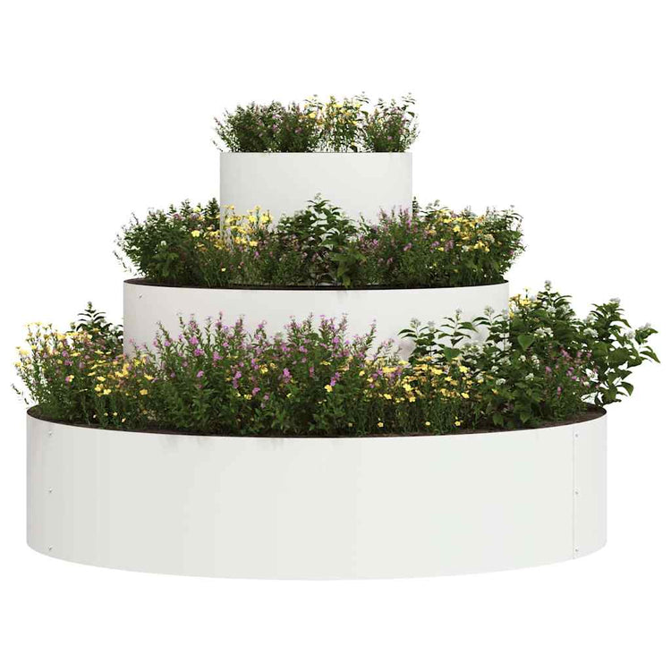 Vidaxl plantenbak wit 90 x 90 x 20 cm koudgewalst staal
