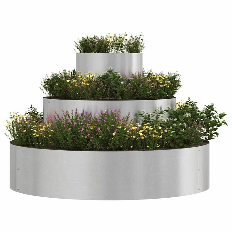 Vidaxl plantenbak zilver 90 x 90 x 20 cm roestvrij staal
