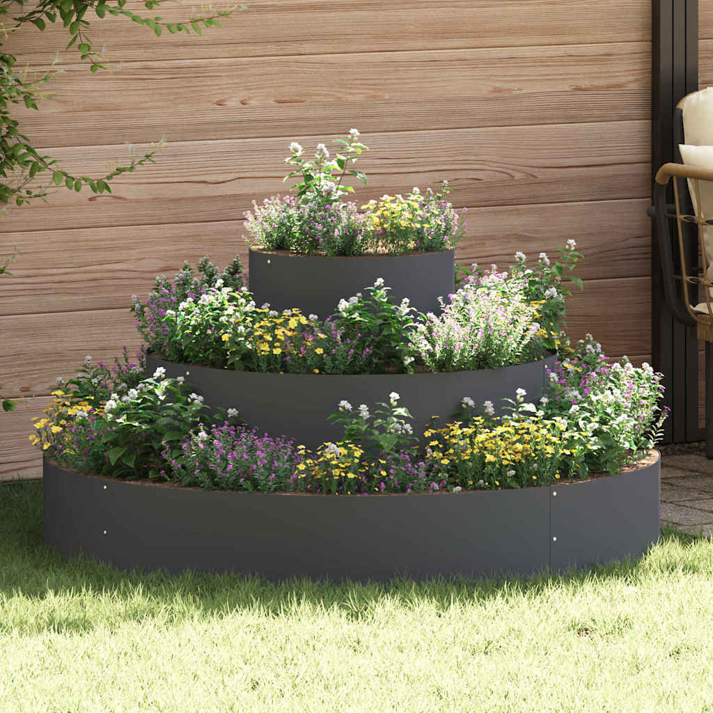 Vidaxl tuin bloempot antraciet 120 x 120 x 20 cm koudgewalst staal