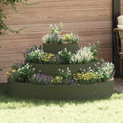 Vidaxl tuin bloempot olijf groen 120 x 120 x 20 cm koudgewalst staal - afbeelding 1