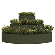 Vidaxl tuin bloempot olijf groen 120 x 120 x 20 cm koudgewalst staal - afbeelding 3