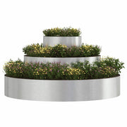 Vidaxl tuin bloempot zilver 120 x 120 x 20 cm roestvrij staal - afbeelding 3