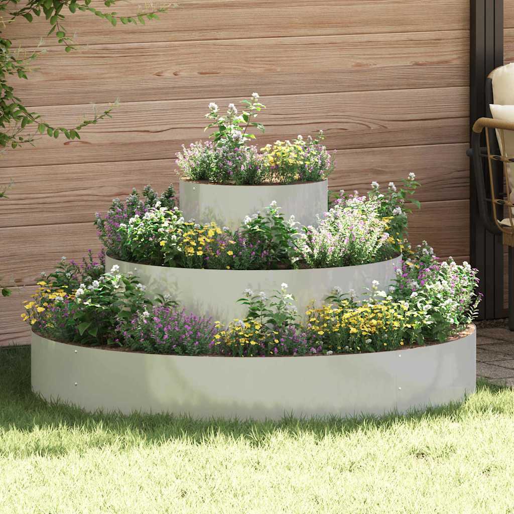 Vidaxl tuin bloempot zilver 120 x 120 x 20 cm gegalvaniseerd staal